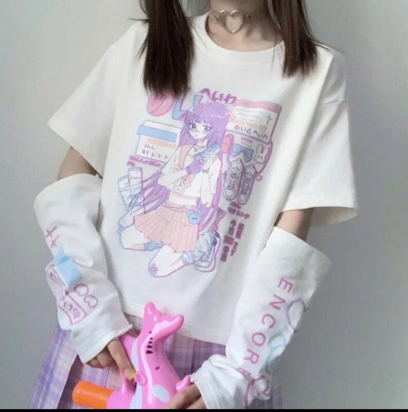 Women's Gothic Streetwear T-Shirt – Y2K Graphic Print Top - RivkaWear