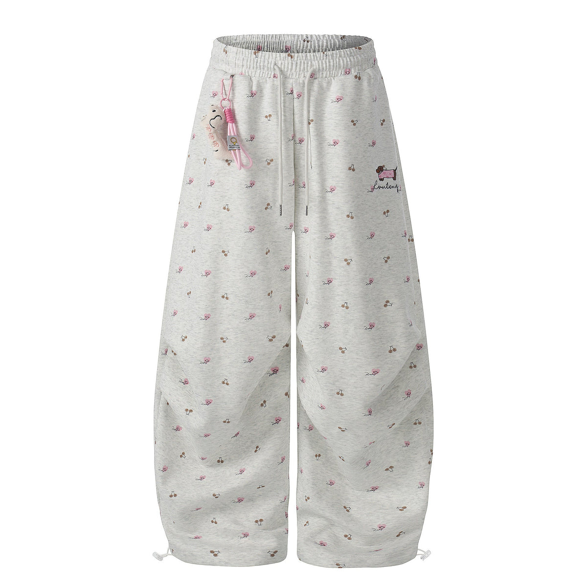 Women's Street-Style Printed Curved-Leg Casual Pants – Mid-Rise Cotton Trousers - Rivka Wear