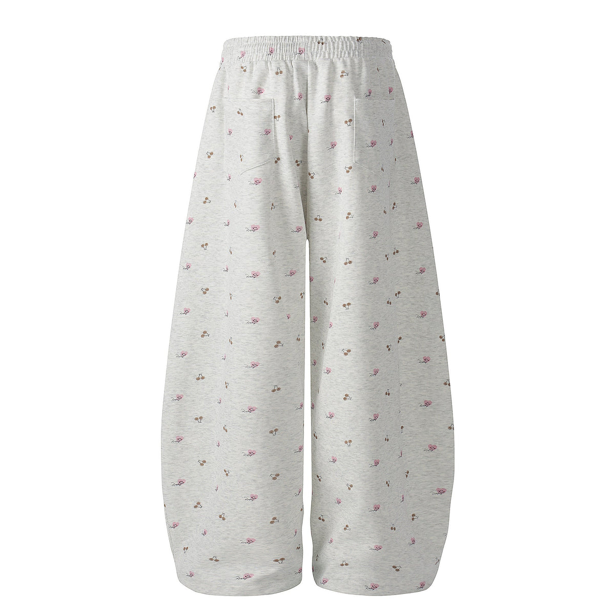 Women's Street-Style Printed Curved-Leg Casual Pants – Mid-Rise Cotton Trousers - Rivka Wear