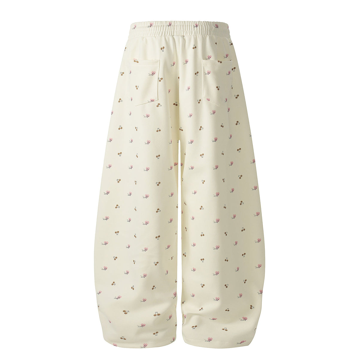 Women's Street-Style Printed Curved-Leg Casual Pants – Mid-Rise Cotton Trousers - Rivka Wear