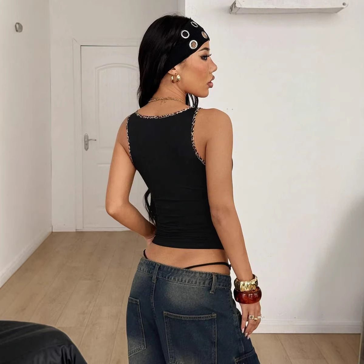 Women's Y2K Retro Tank Top – Sexy Festival Streetwear Pleated Top - RivkaWear